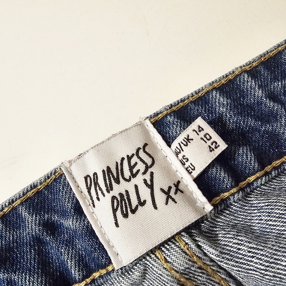 Princell Polly Straight leg high rise jeans Size 10 raw hem - Picture 7 of 7